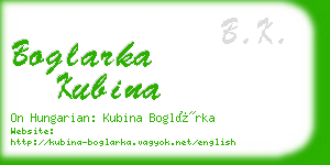 boglarka kubina business card